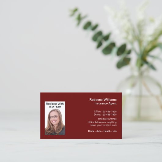 ビジネスプロフェッショナル写真テンプレート 名刺 (スタンド正面)