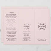 ビジネスプロフェッショナル赤面ピンク3折パンフレット (正面/裏面)