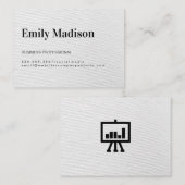 ビジネスプロフェッショナル/ホワイトシンプルテクスチャプリント 名刺 (正面/裏面)