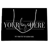 ビジネスプロモカスタムーションのロゴミニマリストブラック ラージペーパーバッグ (正面)