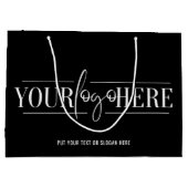 ビジネスプロモカスタムーションのロゴミニマリストブラック ラージペーパーバッグ (裏面)