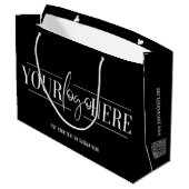 ビジネスプロモカスタムーションのロゴミニマリストブラック ラージペーパーバッグ (裏面アングル)