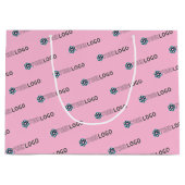 ビジネスプロモカスタムーションショッピングピンク ラージペーパーバッグ (正面)