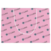 ビジネスプロモカスタムーションショッピングピンク ラージペーパーバッグ (裏面)