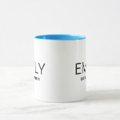 ビジネスプロモーションあなたの名前を追加しますTwo Tone Blue マグカップ (中央)