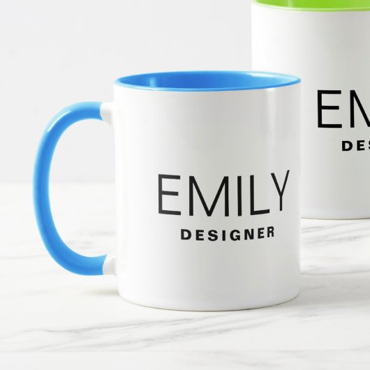 ビジネスプロモーションあなたの名前を追加しますTwo Tone Blue マグカップ
