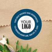 ビジネスプロモーションのロゴを青で追加 ラウンドシール