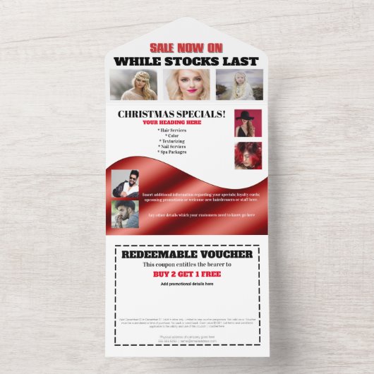 ビジネスプロモーションの景品アイディアDIYフォトロゴ オールインワン招待状 (内側)