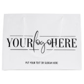 ビジネスプロモーションカスタムロゴのミニマリスト ラージペーパーバッグ (正面)