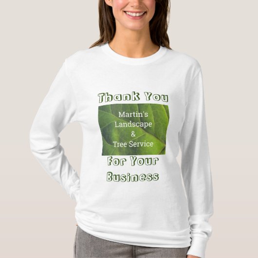 ビジネスプロモーショングリーンリーフ写真社員 Tシャツ (正面)