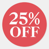 ビジネスプロモーション任意の割引率(赤) ラウンドシール (正面)