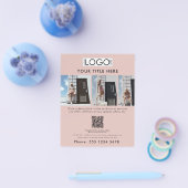 ビジネスプロモーション美しいファッションモデルピンク チラシ (シングル)