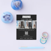 ビジネスプロモーション美しいファッションモデルブラック チラシ (シングル)