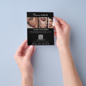 ビジネスプロモーション美しいヘア爪、 ネイルメイクアップブラック チラシ (手)