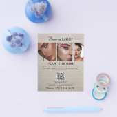 ビジネスプロモーション美しいヘア爪、 ネイルメイクアップリネン チラシ (シングル)