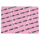 ビジネスプロモーション |ロゴカスタムショッピングピンク ラージペーパーバッグ (正面)