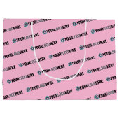 ビジネスプロモーション |ロゴカスタムショッピングピンク ラージペーパーバッグ (裏面)