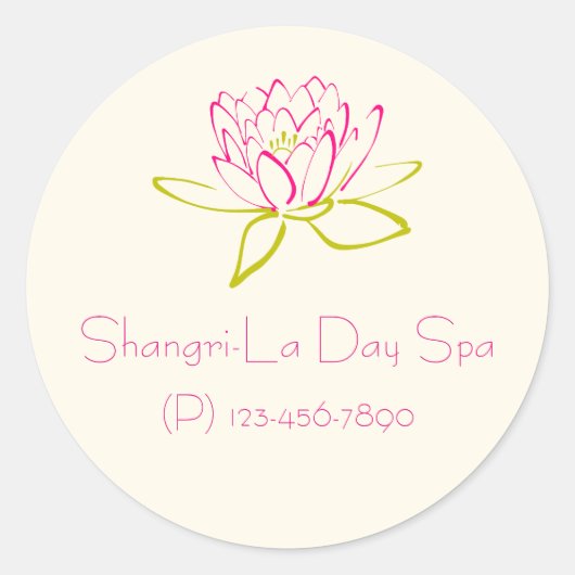 ビジネスプロモーション- Lotus Flower / Water Lily ラウンドシール (正面)