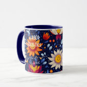 ビジネスホリスティックヘルス鮮やか、ひまわり&ロータス マグカップ (正面左)