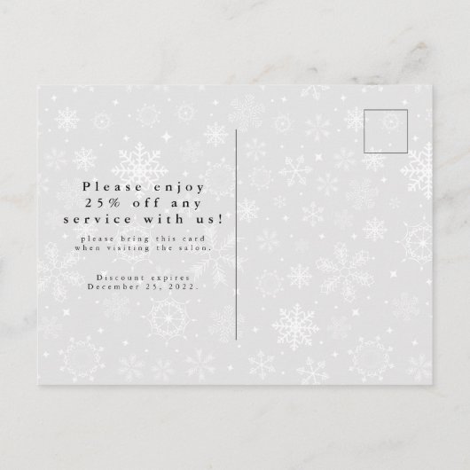 ビジネスホリデーカード写真の追加 ポストカード (裏面)