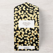 ビジネスホリデーパーティーレッド金ゴールドブエレガントラックデア オールインワン招待状 (外側)