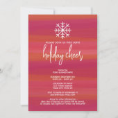 ビジネスホリデー応援パーティーモダン-抽象芸術赤 招待状 (正面)