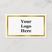 ビジネスホワイトと金ゴールドロゴはこちらテンプレート プレイスカード (裏面)