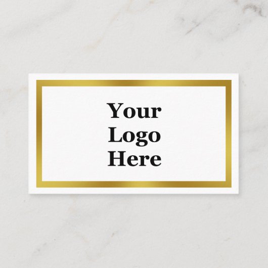 ビジネスホワイトと金ゴールドロゴはこちらテンプレート プレイスカード (裏面)