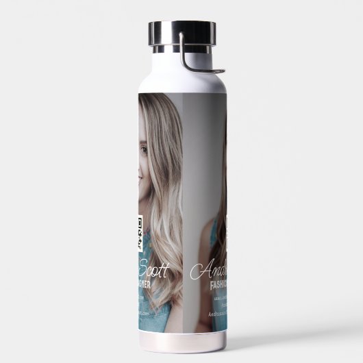 ビジネスボスの追加フォト名q r rコード文字 ウォーターボトル (左面)