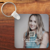 ビジネスボスの追加フォト名q r rコード文字 キーホルダー (正面)