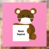 ビジネスマスクが必要なテディベアの窓の固定 ウィンドウサイン (シート2)