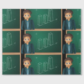 ビジネスマンが包装紙をプレゼントする ラッピングペーパー (フラット)