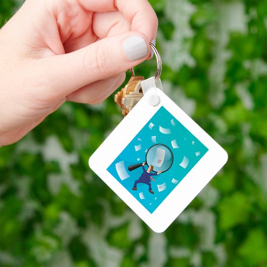 ビジネスマンと紙 キーホルダー