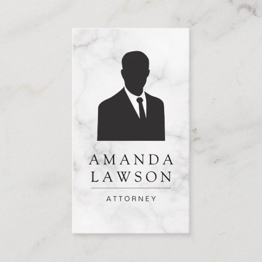 ビジネスマンのスーツとネクタイ/大理石 予約カード (正面)