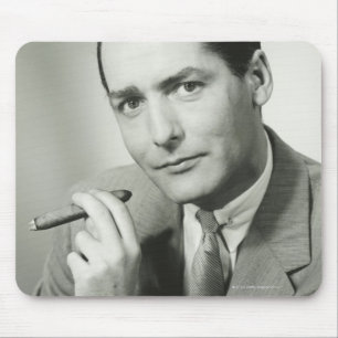 ビジネスマンの喫煙のシガー マウスパッド