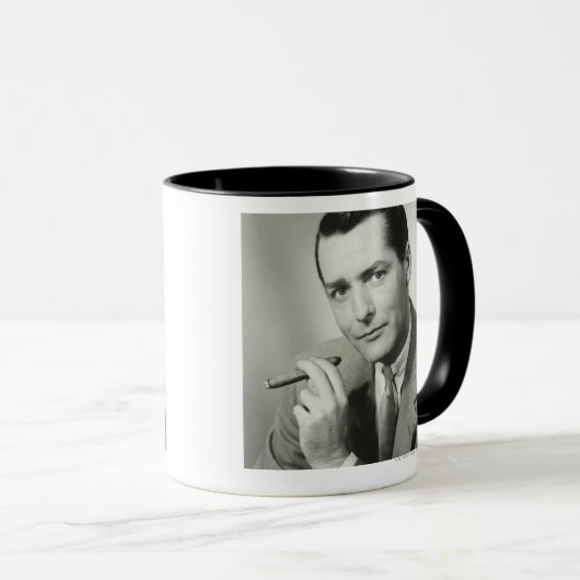 ビジネスマンの喫煙のシガー マグカップ (正面右)