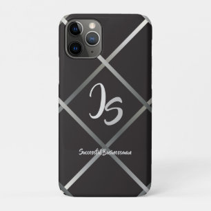 「ビジネスマンの成功」個人的なシルバー・モノグラム iPhone 11 PROケース