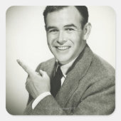 ビジネスマンの指示 スクエアシール (正面)