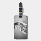 ビジネスマンの飲むビール ラゲッジタグ (正面縦)