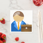 ビジネスマン及びブリーフケース紙ナプキン スタンダードカクテルナプキン (インサイチュ)