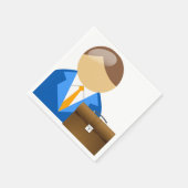 ビジネスマン及びブリーフケース紙ナプキン スタンダードカクテルナプキン (角)