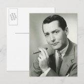 ビジネスマン喫煙葉巻 ポストカード (正面/裏面)