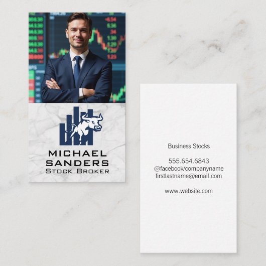 ビジネスマン | 株式ファイナンス 名刺 (正面/裏面)