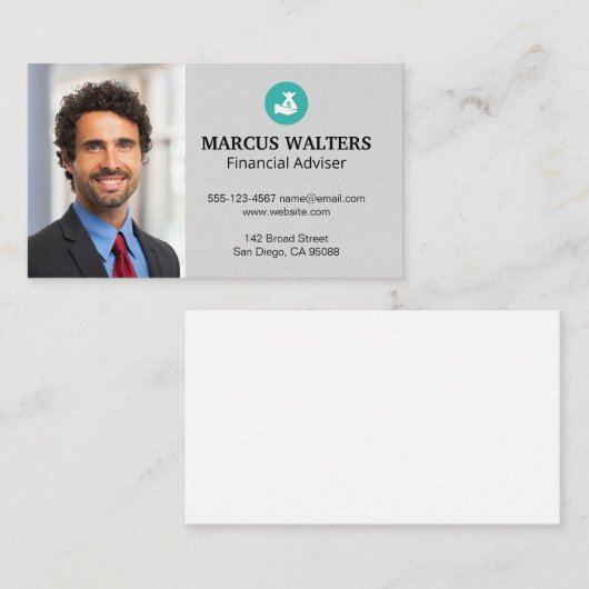 ビジネスマン |財務ロゴ 名刺 (正面/裏面)