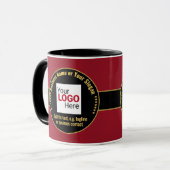 ビジネスマン、起業家、ボス頭が切れる:赤と黒 マグカップ (正面左)