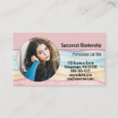 ビジネスマーケティングカスタムラウンドフォトおよびQRコード 名刺 (正面)