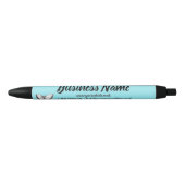 ビジネスマーケティングパーソナライズされたティール（緑がかった色） 黒ボールペン (正面)