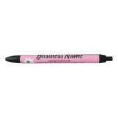 ビジネスマーケティングパーソナライズされたピンク 黒ボールペン (正面)