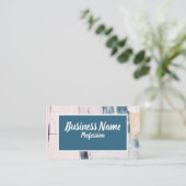 ビジネスマーケティング抽象芸術ティール（緑がかった色） 名刺 (スタンド正面)