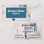 ビジネスマーケティング抽象芸術ティール（緑がかった色） 名刺 (正面/裏面)